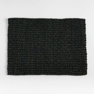 Lanai Rectangular Black Woven Placemat