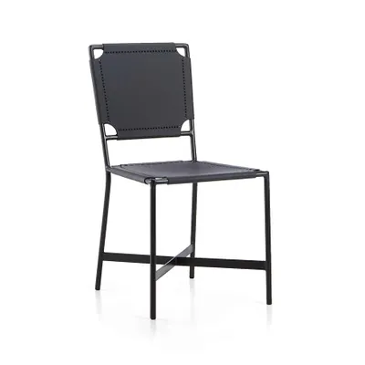 Laredo Black Leather Dining Chair