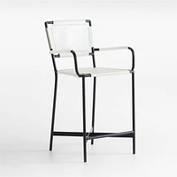 Laredo White Leather Counter Stool