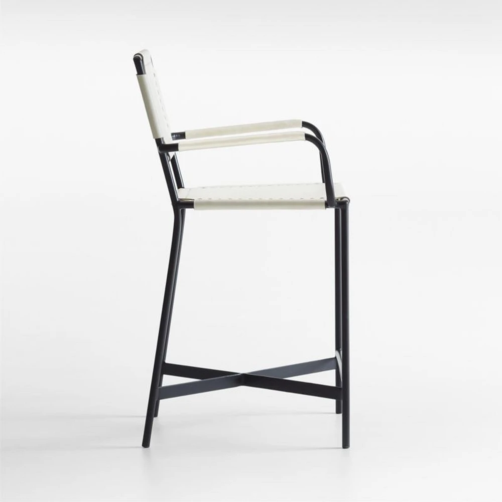 Laredo White Leather Counter Stool