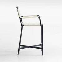 Laredo White Leather Counter Stool