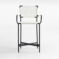 Laredo White Leather Counter Stool