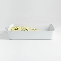 Potluck White Extra-Large Rectangular Ceramic Lasagna Baker, 15"x12
