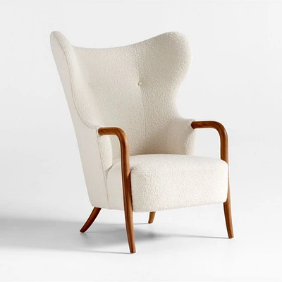 Laso White Boucle Accent Chair