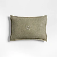 Organic Laundered Linen 18x12 Sage Green Throw Pillow Cover