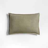 Organic Laundered Linen 18x12 Sage Green Throw Pillow Cover