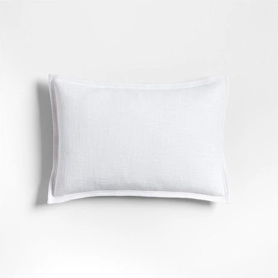 Organic Laundered Linen 18x12 White Throw Pillow Cover