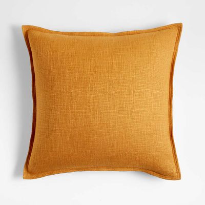 Amber 20"x20" Laundered Linen Throw Pillow Cover