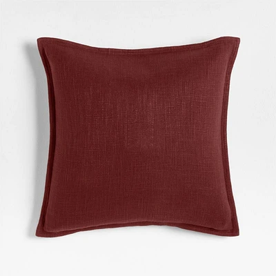 Chestnut Red 20x20 Organic Laundered Linen Throw Pillow Cover