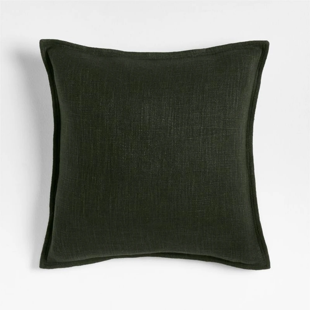 Ficus Green 20x20 Organic Laundered Linen Throw Pillow Cover