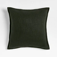 Ficus Green 20x20 Organic Laundered Linen Throw Pillow Cover