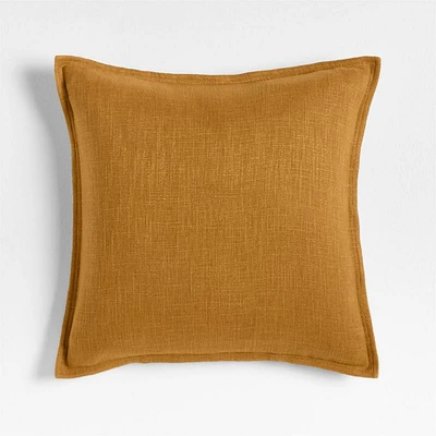Moroccan Ocher 20x20 Organic Laundered Linen Throw Pillow Cover