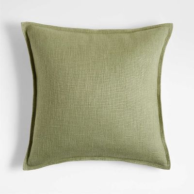 Sage 20"x20" Laundered Linen Throw Pillow Cover