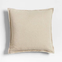 Sea Green Organic Laundered Linen 20''x20" Throw Pillow with Feather Insert