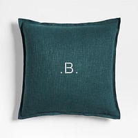 Sea Green Organic Laundered Linen 20''x20" Throw Pillow with Feather Insert