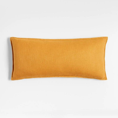 Amber 36x16 Laundered Linen Throw Pillow Cover