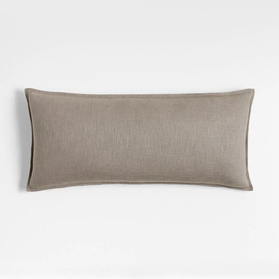 Dark Grey 36"x16" Laundered Linen Throw Pillow Cover