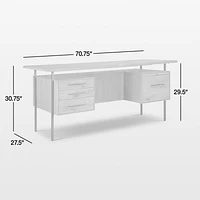 Sedgwick Solid Oak Wood Desk with Storage