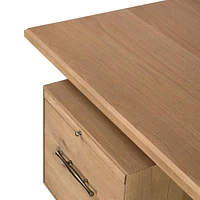 Sedgwick Solid Oak Wood Desk with Storage
