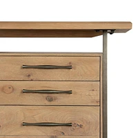 Sedgwick Solid Oak Wood Desk with Storage