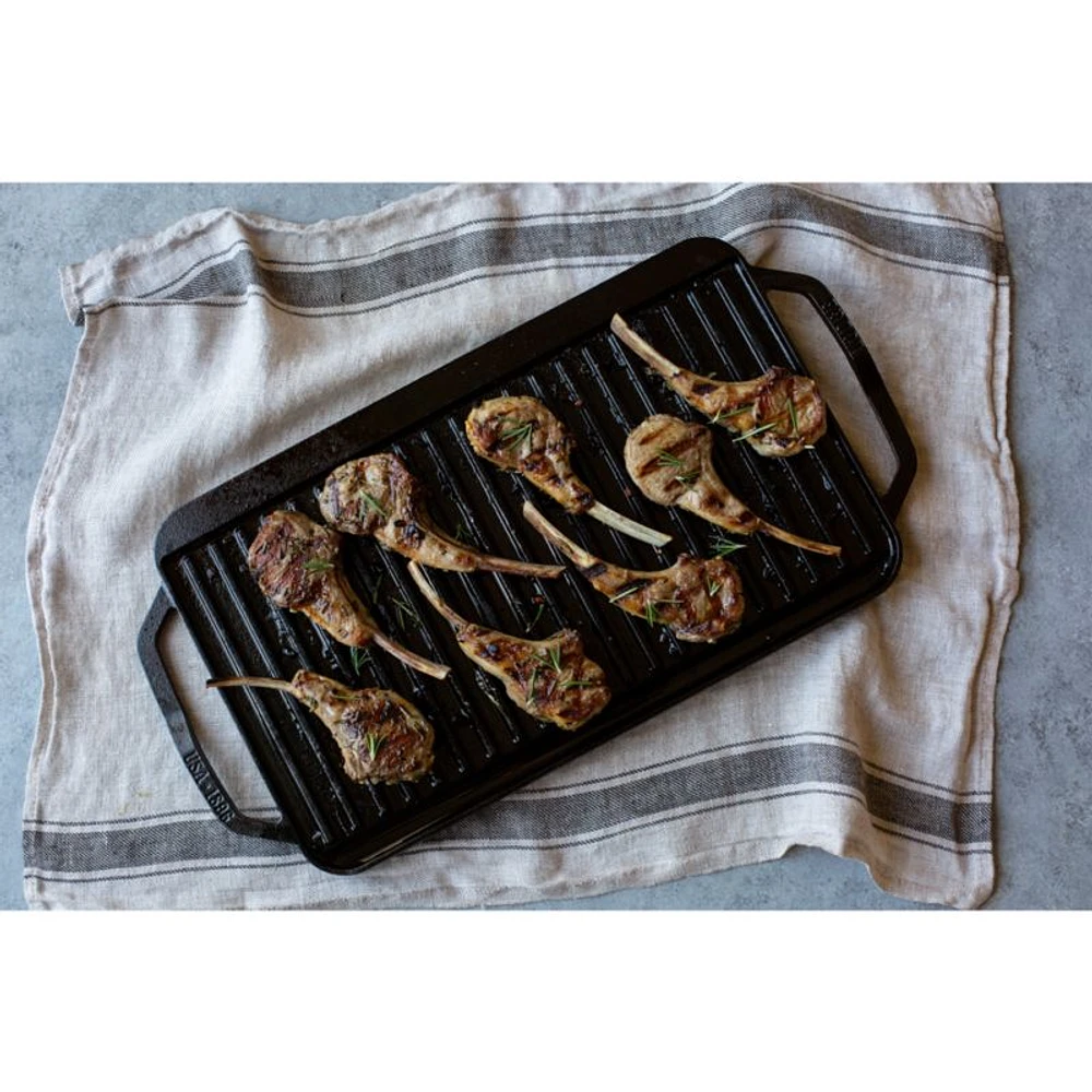 Lodge ® Chef Collection Seasoned Cast Iron Double Burner Reversible Grill/Griddle