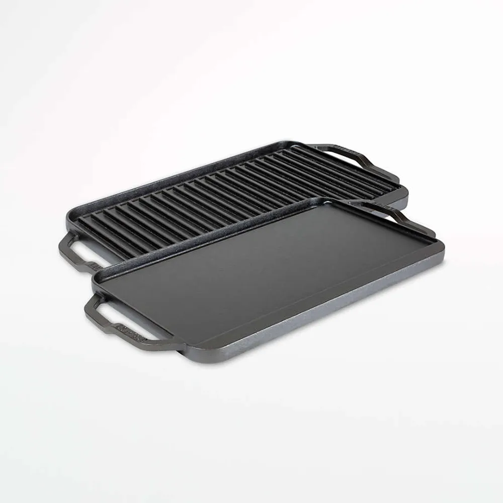Lodge ® Chef Collection Seasoned Cast Iron Double Burner Reversible Grill/Griddle
