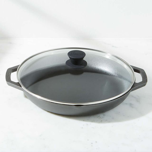 Lodge Chef Collection 12" Seasoned Cast Iron Every Day Pan with Glass Lid