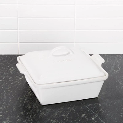 Le Creuset ® Heritage Square White Ceramic Baking Dish with Lid