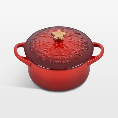 Le Creuset ® Mini Noel Cocotte with Star Knob Cerise