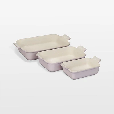 Le Creuset Shallot Rectangular Baking Dishes, Set of 3