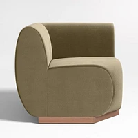 Leandro Hazel Green Square Corner Dining Banquette Chair