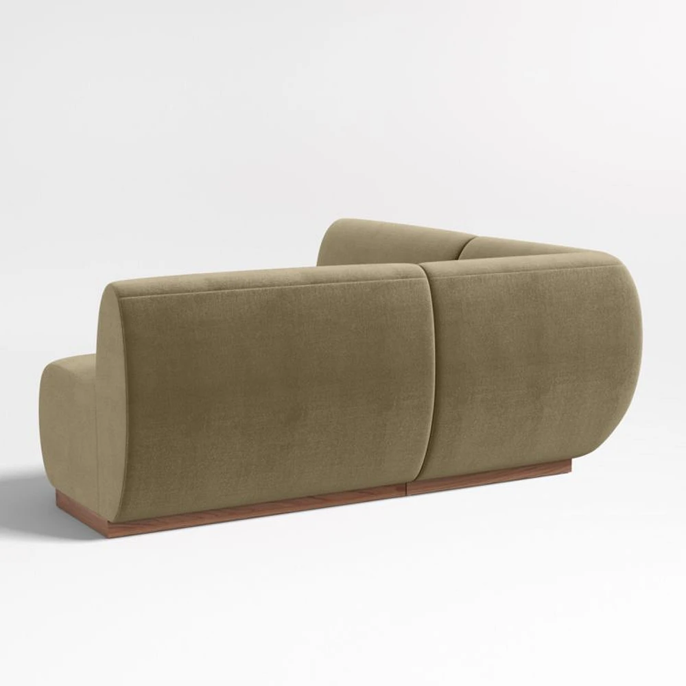 Leandro Hazel Green Double L-Shaped Loveseat Dining Banquette with Square Corner