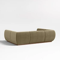 Leandro Hazel Green U-Shaped Dining Banquette with Square Corners