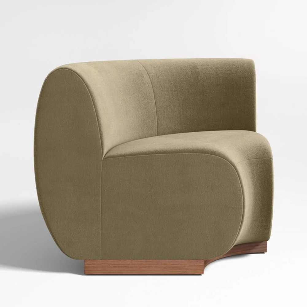 Leandro Hazel Green Rounded Corner Dining Banquette Chair