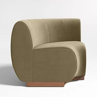 Leandro Hazel Green Rounded Corner Dining Banquette Chair