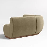 Leandro Hazel Green Double L-Shaped Loveseat Dining Banquette with Rounded Corner