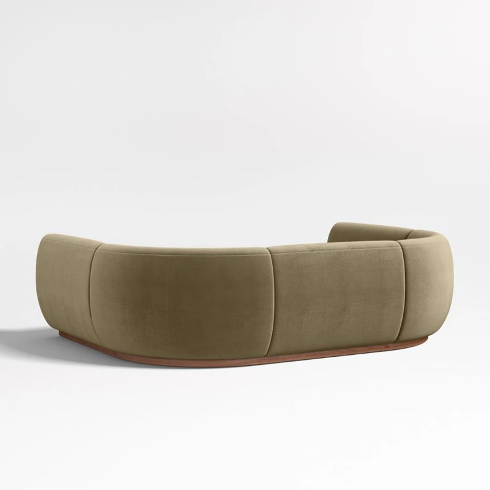 Leandro Hazel Green U-Shaped Dining Banquette with Rounded Corners