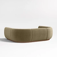 Leandro Hazel Green U-Shaped Dining Banquette with Rounded Corners