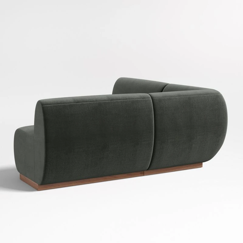 Leandro Noir Grey Double L-Shaped Loveseat Dining Banquette with Square Corner