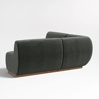 Leandro Noir Grey Double L-Shaped Loveseat Dining Banquette with Square Corner
