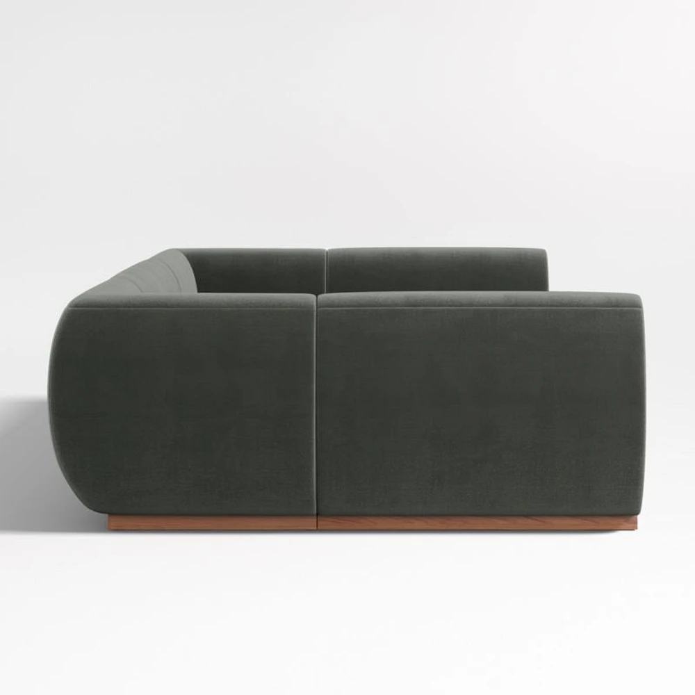 Leandro Noir Grey U-Shaped Dining Banquette with Square Corners