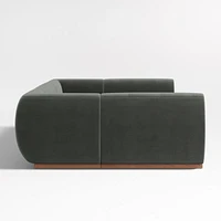 Leandro Noir Grey U-Shaped Dining Banquette with Square Corners