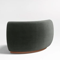 Leandro Noir Grey Rounded Corner Dining Banquette Chair
