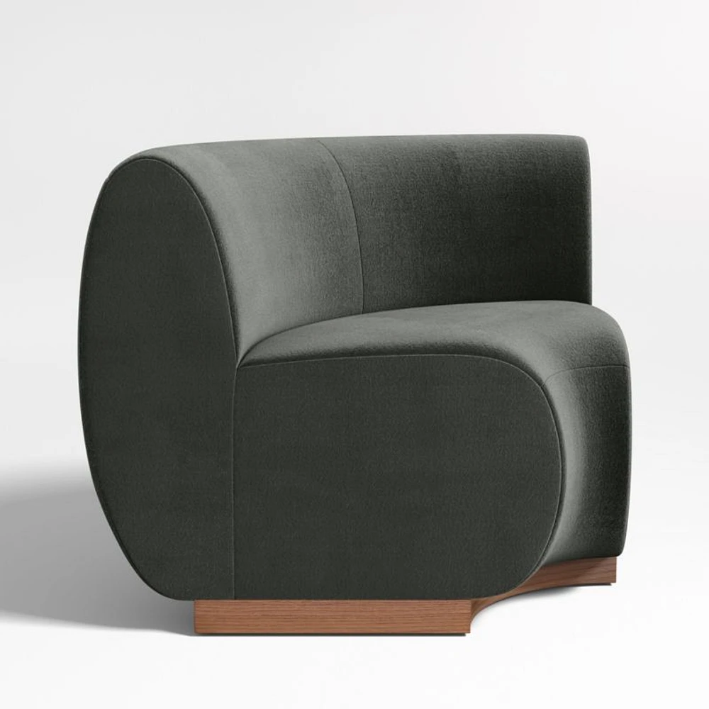 Leandro Noir Grey Rounded Corner Dining Banquette Chair