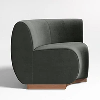Leandro Noir Grey Rounded Corner Dining Banquette Chair