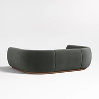 Leandro Noir Grey U-Shaped Dining Banquette with Rounded Corners