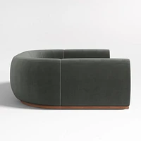 Leandro Noir Grey U-Shaped Dining Banquette with Rounded Corners
