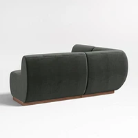 Leandro Noir Grey Single L-Shaped Loveseat Dining Banquette with Square Corner