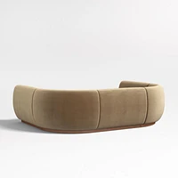 Leandro Ochre Brown U-Shaped Dining Banquette with Rounded Corners