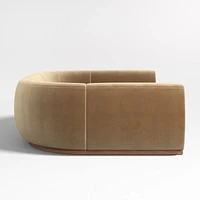 Leandro Ochre Brown U-Shaped Dining Banquette with Rounded Corners